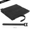 100 PCS 8-Inch Reusable Cable Ties-Adjustable Cord Organizer Straps-Hook and Loop Wire Management Ties-Cord Wraps for Home Office and PC Cable Management - Black view 2