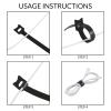 100 PCS 8-Inch Reusable Cable Ties-Adjustable Cord Organizer Straps-Hook and Loop Wire Management Ties-Cord Wraps for Home Office and PC Cable Management - Black view 4