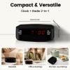 ottosing Digital Alarm Clock Radio with FM Radio & Red LED Display, Dual Alarm & Snooze, 20 Station Presets, Sleep Timer & Dimmer, USB Powered Bedside Clock Radio for Bedroom Heavy Sleepers view 3