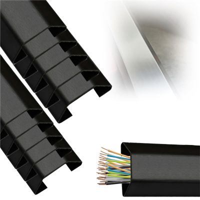 12 36 60 72 79 in Long Stainless Steel Wall Floor Cable Covers, Conduit Wire Concealer for Wall Mounted Paintable, 5 10 Pcs Cable Shield Cord Lid(A-10 pcs,L Outer Width 12in x 4/5in)