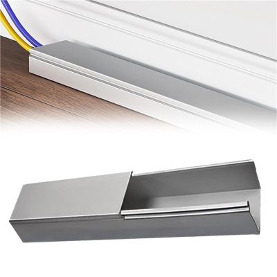 24 36 48 60 72 79 in Stainless Steel Floor Cord Covers Wires, Raceway Cable Management for Home/School/Hospital, Cable Protector Self-Adhesive(L W H 79 x 1.2 x 0.8IN)