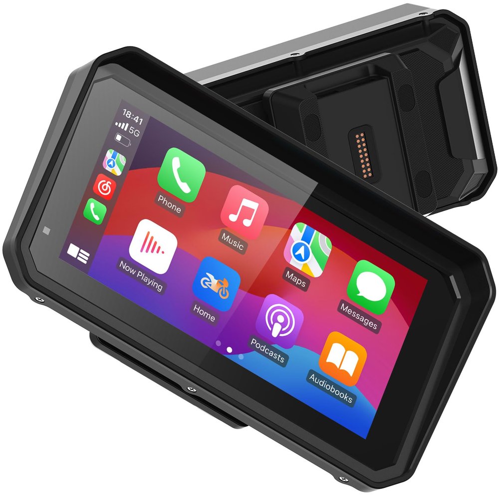 6 Inch Motorcycle CarPlay GPS Fit for BMW R1200GS/R1250GS/S1000XR, 1000 Nits Bright Waterproof HD Touch Screen, Plug&Play Lossless Installation, BT, iOS/Android Auto Native Protocol Support