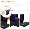Veemoon 2pcs USB Multi Port Hub Splitter Adapter Cable for Laptop Computer Expansion Plug and Play Compatible with Multiple Systems Black White view 3