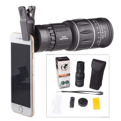 Binoculars for Adults, 16X Outdoor Hiking Concert Optical Monocular Telescope Zoom Lens Arm Phone Camera Photo Lens Binoculars