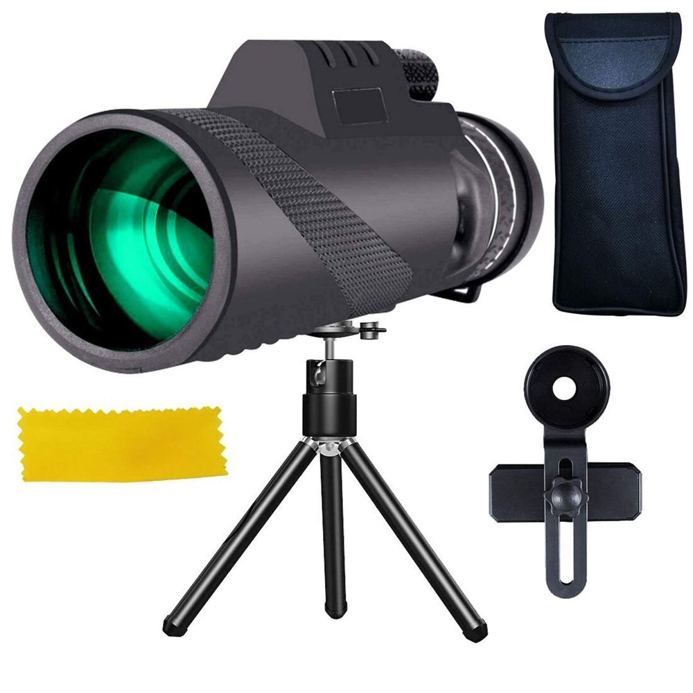 Binoculars for Adults, 40x60 Monocular Telescope Green Film Optical Tourism Scope Telescope Long Range Zoom for Adult Bird Watching Outdoor Travel Sightseeing Binoculars