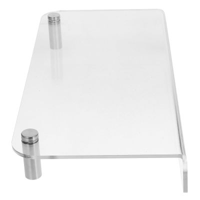 POPETPOP Acrylic Monitor Stand Riser with Metal Legs Multi-functional Desktop Organizer and Laptop Riser for Office Workspace Space-saving Computer Heightening Stand Display Shelf for Tidy