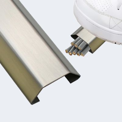 1 2 4 5 10 PCS Wire Guard Raceway Stainless Steel, Heavy Duty Cord Hider for Workshop/Computer Room, Paintable Cable Trunking Wire Hider Cover for Factory, Garage(B- 1 PC,L Outer Width 60in x 2.4in)