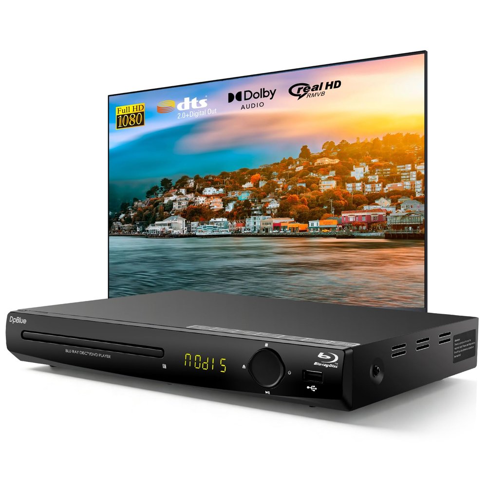 DpBlue 1080P Full HD Blu-ray DVD Player for TV/Projector,HDMI/AV/Coax Out