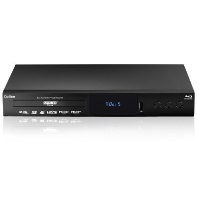 DpBlue 4K UHD Blu-ray Player for TV Projector Support Region A Blu Ray 3D 4K Discs All Regions DVDs Twin HDMI Output HDR10 Dolby Vision Dolby Atmos 4K Ultra HD Blu ray DVD Player BT.2020 Color Gamut