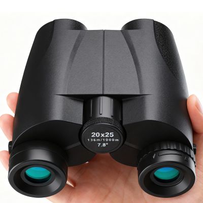 Binoculars for Adults and Kids, 20x25 Compact High Power Binoculars with Low Light Vision for Bird Watching, Large Eyepiece Waterproof Outdoor Hunting, Travel, Sightseeing