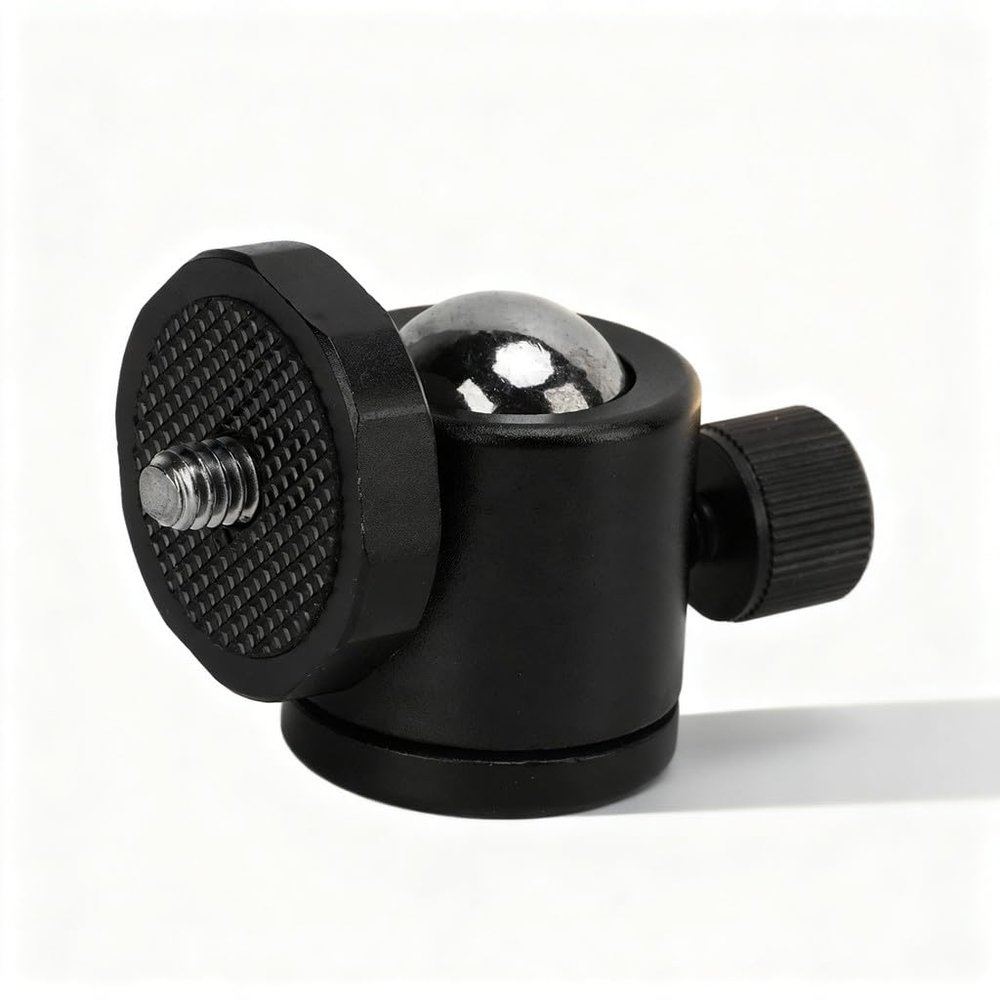 Tripod Ball Head Camera Mount Aluminum Alloy, 360 Rotating Universal Ball Head Black - Geared Tripod Head Ball Mount, Multi - Angle Adjustment, Durable for Photography (Black)