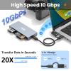 10Gbps XQD Card Reader 8 in 1 Multi-Card Reader USB C for Sony G/M Series, Lexar 2933x/1400x USB Mark XQD Card/CF/XD/MS/TF/SD Memory Card Reader/Writer/Hub USB 3.2 for Windows/Linux/Mac OS/Android view 3