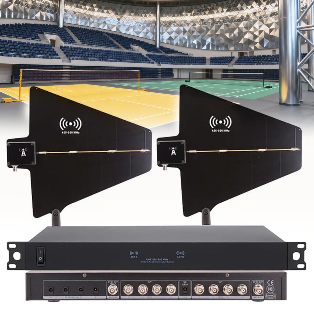 UHF Antenna Power Distribution System, Wireless Microphone Signal Amplifier, with 8/16 Input/Output Ports, 450-950 Mhz Frequency Range, Signal Enhancement 1000m 8Input