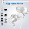 3.5mm Headphones 5.9ft Long Cord Wired Earbuds with Microphone Noise Isolating Earphone Stereo Clear Call Volume Plug in 3.5mm Jack Wired Ear Buds for Office School Laptop Chromebook PC Travel, Silver view 3