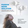 3.5mm Headphones 5.9ft Long Cord Wired Earbuds with Microphone Noise Isolating Earphone Stereo Clear Call Volume Plug in 3.5mm Jack Wired Ear Buds for Office School Laptop Chromebook PC Travel, Silver view 4