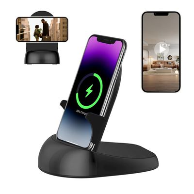 Alkaenum Hidden Camera Spy Camera WiFi Wireless Phone Charger, Nanny Spy Cam Motion Activated,HD1080P(Rotate Lens) with 250Viewing Angle, camaras espias ocultas for Home Office Security(2.4/5G)