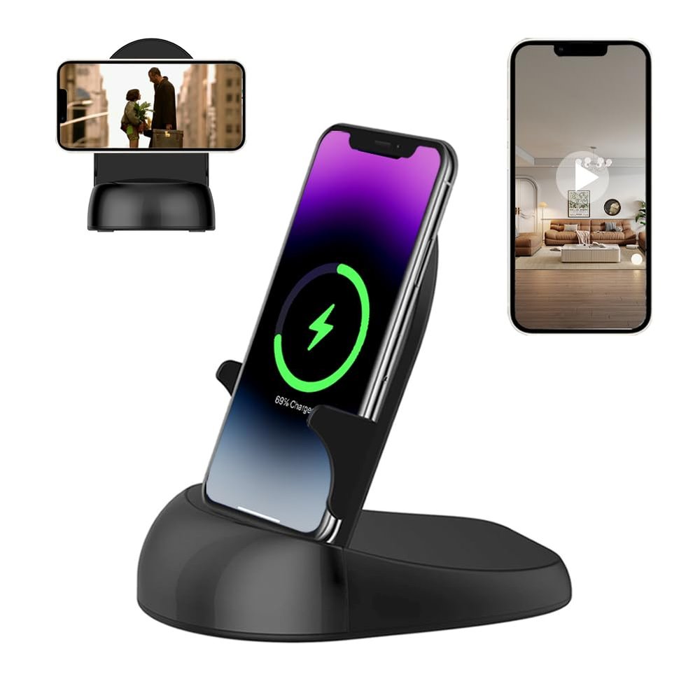 Alkaenum Hidden Camera Spy Camera WiFi Wireless Phone Charger, Nanny Spy Cam Motion Activated,HD1080P(Rotate Lens) with 250Viewing Angle, camaras espias ocultas for Home Office Security(2.4/5G)
