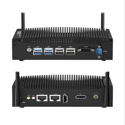 JOVCOR Fanless Mini PC, 32GB DDR4 512GB SSD, Industrial Mini PC i3-10110U, Win 11 Pro, 2 x RS232 COM 2 x HD, for Industrial, Entertainment, Business