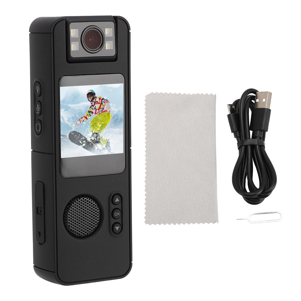 XZXCVN Body Worn Camera with 1.54 Inch Display, 1080P HD Recording, 180 Degree Rotating Lens, Magnetic Mount - Professional Lighting, 1/4 Inch Thread, Versatile Outdoor Use