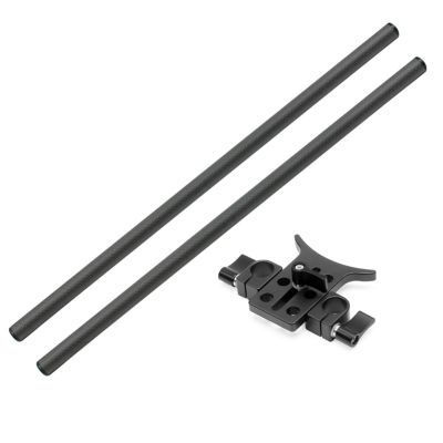 Compatible for 5D3 5D2 SLR - 15mm Rod Rail Camera Lens Bracket Support, DSLR Holder Mount Baseplate Photography Accessories(Black with 40cm Rod)