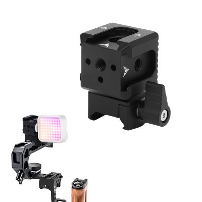 Gugxiom 3 Port Cold Shoe Mount Built in 1/4 Screw Holes 4, Camera Cold Shoe Adapter Extension Bracket for Camera Cage Flash LED Monitor Microphone etc