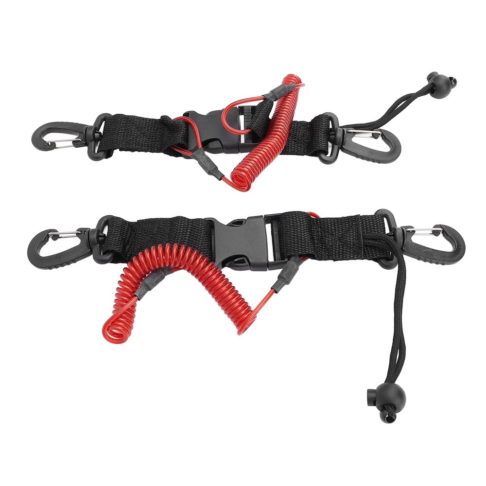 SUNGOOYUE Diving Stainless Steel Lanyard Strong Coiled for Camera Light Red for Diving and Underwater Photography