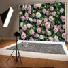 20x10ft Spring Flowers Backdrop Pink White Rose Floral Green Leaf Photo Backdrop Birthday Party Decoration Wedding Bridal Shower Backdrop Photo Studio Props view 2