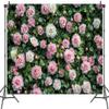 20x10ft Spring Flowers Backdrop Pink White Rose Floral Green Leaf Photo Backdrop Birthday Party Decoration Wedding Bridal Shower Backdrop Photo Studio Props view 3
