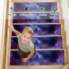 Starry Night Sky Stair Treads for Wooden Steps, 15 Packs 8" X 30" Non-Slip Carpet Stairway Treads, Washable Stair Runner Rugs for Kids Elders Dogs view 3