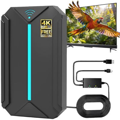 2200+ Miles Digital TV Antenna, 2026 Upgraded HDTV Antenna for Smart TV Indoor with Amplifier Signal Booster, Outdoor Antennas for Local Channels Support Smart and Older TVs for 1080p 4K 8K&Long Cable