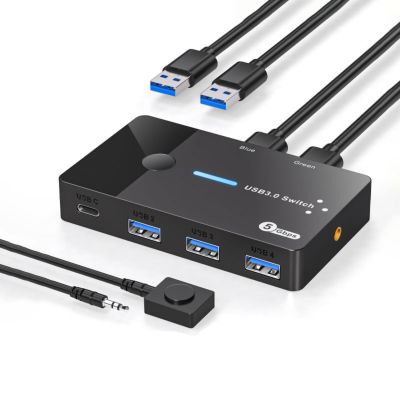 USB3.0 Switcher 2 in 4 Out KVM Switcher Computer Laptop Host Sharing USB3.0 to Type C Device Shared Mouse Keyboards Prin