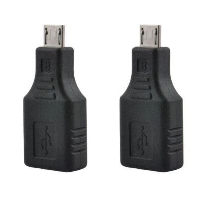 2Pack USB2.0 Small USB Male to USB A Female Adapter Connectors Converters Coupler for Androids Devices and Tablets