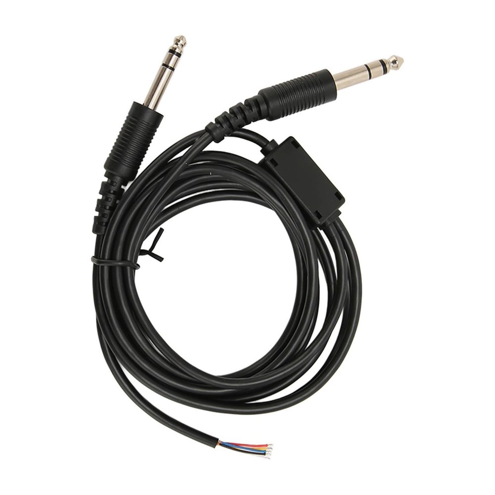 Thonlai Aviation Headset Replacement Cable, 2M PVC Durable DIY Cable with Dual GA Plugs 3 16inch Microphone and 1 4inch Speaker, for David Clark AVCOMM Pilot Universal Headset