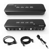 HDMI KVM Switch Dual Monitor, 2 Port KVM Switch Dual Monitor Keyboard Video Mouse Peripherals Switcher with 2 USB 2.0 Hub for 2 Monitors 2 Computers view 1
