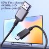 4K USB C to Hdmis Adapter with PD60W Charging for Laptop Tablet Double Monitor Setups for Gaming Devices Laptops view 4