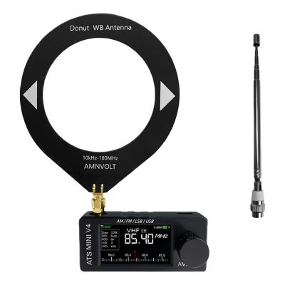 Portable AM FM Radio Receiver AMNVOLT V4 ATS MINI Radio IPS Screen Si4732 DSP Pocket Radios for Walking Hiking Camping (Metal)