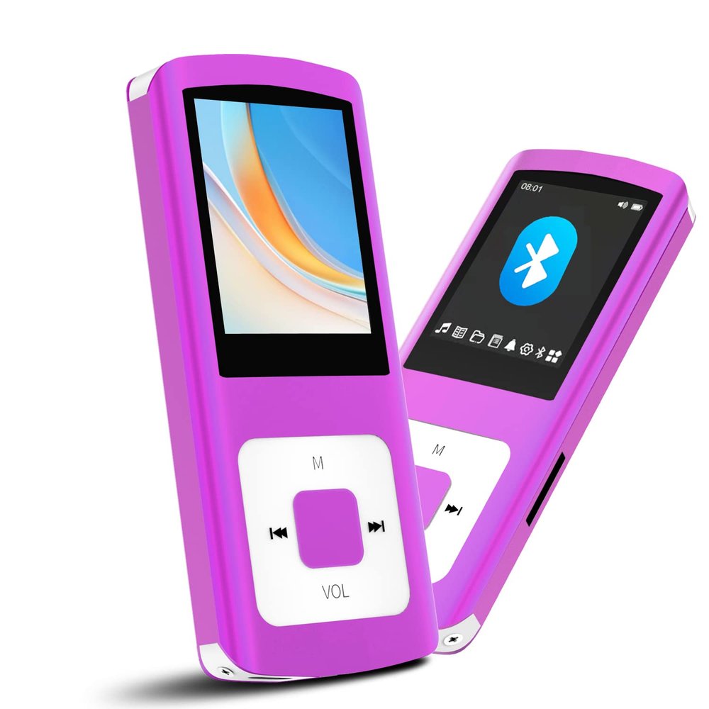 64GB MP3 Player, Hotechs MP3 Music Player with Slim Classic Digital LCD 1.82'' Screen Mini USB Port with FM Radio, Voice Record (Pink)