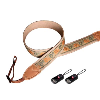 YXLYFDLY Soft Camera Strap for Photographers, Embroidery Camera Neck Strap with Leather Ring, Strong Stitching(Style2)