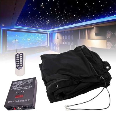 Memykoy LED Stage Starry Sky Cloth Background, Foldable Wedding Stage Star Curtain Backdrops, LED Stage Backdrop with DMX Control, for Wedding Party Band DJ Event Stage Show Decoration 6.5 * 9.8ft