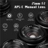 Compatible for Sony E Mount 25mm F2 APS-C Manual Focus Lens for a6000 a6400 XT30 XT4 XS10 Zfc EOS M EOSR M43 L Wide-Angle(M4/3) view 3