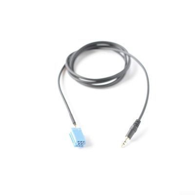 Car Radio 8-Pin to 3.5mm AUX Audio Input Cable for Blaupunkt Aftermarket Stereos, Gold-Plated Jack, 150 cm Length, Black