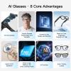 AI Smart Glasses with 4K Camera, Bluetooth Video Recording Sunglasses, Real-Time Translator for 100+ Languages, ChatGPT Voice Assistant Wearable, Hands-Free Photo Capture, Flash Light, Music & Calls view 3