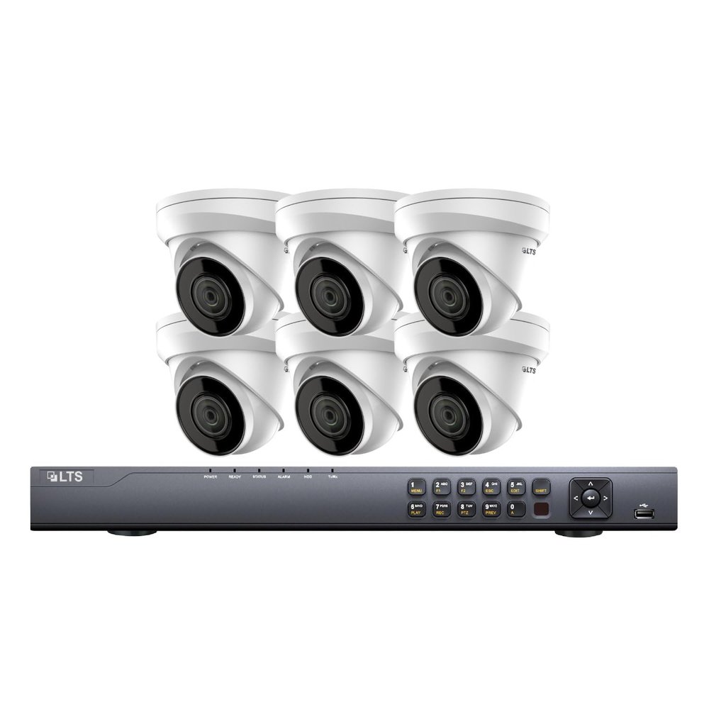 8-Channel NVR Security System with Six 4MP IP Cameras, 2TB Hard Drive, Model KIT-PVN8C6-2TB