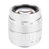 Tbest 50mm F1 4 C Mount Lens Manual Fixed Focus Large Aperture Camera for Fuji Mirrorless Cameras Metal Optical Glass Black Silver (Silver) view 1