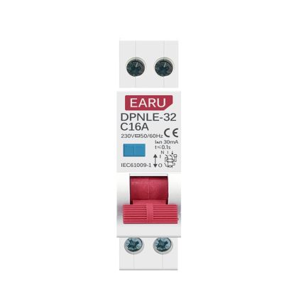 10pcs 16A 18MM Mini 230V 50/60Hz RCBO 1P+N 6KA Residual Current Differential Automatic Circuit Breaker Over Current Leakage Protection