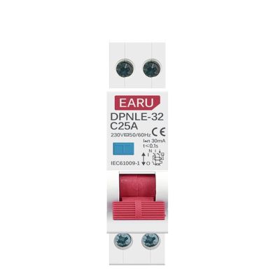 25A 18MM Mini 230V 50/60Hz RCBO 1P+N 6KA Residual Current Differential Automatic Circuit Breaker Over Current Leakage Protection