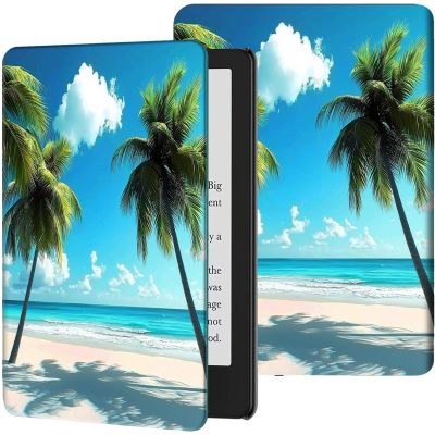GFRGTFHYT Case for 6" Kindle (11th Generation, 2024/2022 Release) PU Leather Ultra Slim Adjustable Multi-Angle Smart Shell Cover with Auto Wake/Sleep for Kindle 2024/2022 11th Gen e-Reader,Beach Sea
