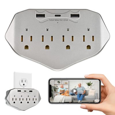 AUZEN Upgraded 1080P Wireless Hidden Wall Outlet WiFi Camera - Indoor Office Small Security Camera for Home Security