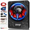 1600W 10" Slim Under Seat Subwoofers with Built-in Amp | LED Ambient Light, Deep Bass, Individual Controls (LPF/Gain/Bass Boost), High Output Distortion-Free Audio, Suitable for All Vehicle Models view 1