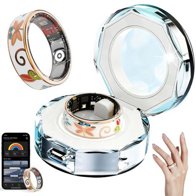 PAWPAWSEN Smart Ring for Women & Men - No Subscription Fee Fitness Tracker with Sleep Tracking, Heart Rate, SpO2 - IP68 Waterproof for iPhone Android - Activity Tracker (8)